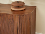 58" Modern Wavy Curve Sideboard-Multifunctional storage cabinet with wine rack and glassware holder, W1162P478268
