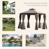 13ft x 13ft Patio Gazebo-Coffee-AS 04707671