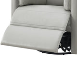 ZUN ACME Sagen Glider Recliner w/Swivel, Gray Leather Aire LV01880