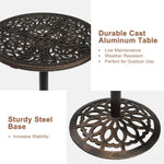 ZUN Outdoor Bistro Pub Table, Round Patio Bar Height Cocktail Table, Antique Bronze 07814241