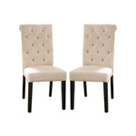 ZUN Set of 2 Fabric Upholstered Dining Chairs in Antique Black and Ivory B016P222719