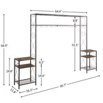 ZUN Queen Bed Frame with 2 Nightstandss with Storage Cabinet, with Shelves, Bookcase 16305791