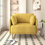 39" Modern Upholstered Accent Chair with Soft Cushions, Sleek Armrest Design and Sturdy Wooden Legs, N767P208311Y