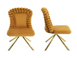 Dining Chairs Set of 2,Velvet Accent Chairs for Living Room, Vanity Chair with Gold Metal Legs, W757P281149