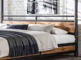 Queen Size Metal Canopy Bed, Upgraded Round-Pipe Metal Bed Frame, Industrial Modern Design, Black W5316P512581