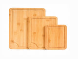 3-Piece Cutting Board Set, Sturdy Chopping Board with Juice Groove & Handle for Serving 03641382