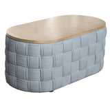 Light Teal Coffee Table with Knitting Texture Base B062P209114