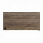 ZUN Rustic Oak Writing Desk with Sliding Barn Door B062P209220