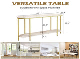 Console Table 2 Tier Narrow Entryway Table with Storage Shelves Faux 82101132