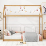 Twin Size Wooden House Bed, Wood Color N716P227423D