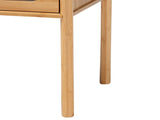 Modern Transitional Natural Brown Bamboo Wood 1-Drawer End Table 91721058