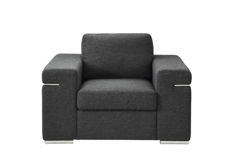 ZUN Gianna Black Linen Fabric Arm Chair B061P184125