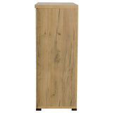 Golden Oak and Black Mesh Door Accent Cabinet B062P145428