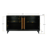 ZUN Handcrafted Premium Grain Panels,Rattan Sideboard Buffer Cabinet With 4 Rattan Doors, Modern Storage W1445125265