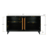 Handcrafted Premium Grain Panels,Rattan Sideboard Buffer Cabinet With 4 Rattan Doors, Modern Storage W1445125265