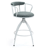 26'' Swivel Counter Height Bar Stool, Set of 2- Fabric Seat with Metal Frame, Modern Industrial W2215P248074