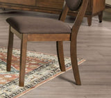 Set of 2pc Side Dining Room Walnut Finish Solid wood Dark Chocolate Fabric Upholstered Modern B011P214576