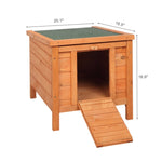 ZUN 20" Wooden Waterproof Rabbit Hutch Pet Bunny Small Animal House Habitat Natural Wood Color 60195219