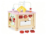 Wooden Activity Cube for Toddlers, Multi-Side Play Center with Pretend Kitchen & Storage 58446682