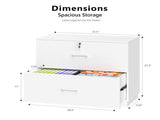 () 2-Drawer Filing Cabinet with 1 Lock Made of P2 Particleboard with Embossed 36620955