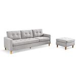 ZUN 87 Inches Wide Modern Convertible Sofa & Chaise, L Shaped Tufted Fabric Couch, Reversible B082111420