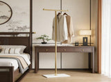 Clothing Rack, Golden Metal Freestanding Heavy Duty Clothes Rack with Marble Base, Multipurpose 09528329