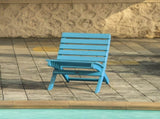Grandcourt Fully Assembed All-Weather HDPE Outdoor Folding Patio Chair, Hawaiian Blue B2745P409672
