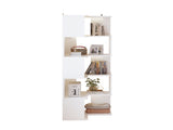 5-layer L-shaped corner display rack particle board 60*60*165cm white 73137996