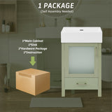 20-Inch bathroom vanity with ceramic sink and ample storage - ideal for small bathrooms WF324691AAF