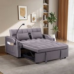 ZUN 1 multifunctional foldable sofa bed in 3 different lengths, modern sofa, upgraded suede fabric, W1910P268395