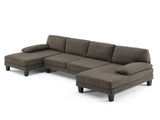 U-Shaped Convertible Sectional Sofa with 2 Chaise Lounges, 4-Seater Modular Couch with Removable & 97244480