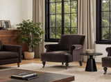 Eloise 30" Pleated Sock Arm Accent Armchair Deep Brown Performance Velvet B2719P387116