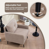 Accent Chair With Metal Black Legs,Comfy Chenille Club Fabric Armchair,Single Sofa Chair for Living W3042P262913