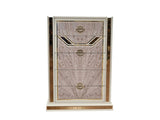 Omari Modern Style 5-Drawer Chest Made with Wood and Gold Accents in Beige B009P245443
