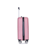 4-piece ABS lightweight suitcase, 14 inch makeup box, aircraft wheels PINK W284P149258
