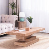 Modern Rustic Wood Coffee Table ,Farmhouse style coffee table,Wood block base coffee table, Living W2729P298162