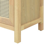 TREXM Bohemian Style Rattan Buffet Storage Cabinet with Solid Wood Frame, Sideboard with 3-position N715P290093N