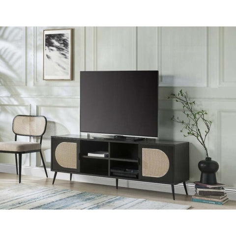 ZUN Black TV Stand with Metal Leg B062P209413