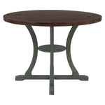 ZUN 5-Piece Round Dining Table and 4 Fabric Chairs with Special-shaped Table Legs and Storage Shelf 15508700