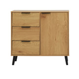 ZUN Storage Cabinet with 3 Drawers & Adjustable Shelf, Mid Century Cabinet with Door, Accent Cabinet for 55565674