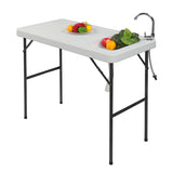 Folding Portable Fish Fillet & Hunting & Cutting Table with Sink Faucet 08732906