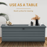 260 Gallon Metal Outdoor Deck Box Waterproof, Extra Large Patio Storage Box with Lockable Storage W2556P211281
