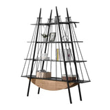Sailboat-Inspired Bookshelf, 70.87 inch Industrial 4-Tier Open Storage Shelf with Drawer, Wooden & W2317P253500