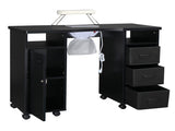 MDF Double Cabinet 3 Drawers 1 Door With Fan Manicure Table Black 33888611