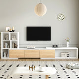 ON-TREND 74.8''-126'' Extendable TV Stand with 3 Tier Bookshelves for TVs up to 110'', Adjustable WF531669AAK