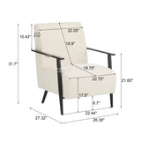 26.38" Modern Beige Lounge Chair with Polyester Upholstery and Sturdy Metal Frame, Ideal for Living N767P236501B