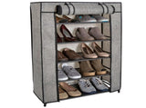 5-Tier 23.6" L 10 Pair Shoe Organizer with Cover in Black 95291169