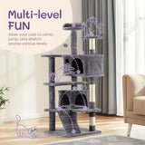 ZUN 53 inch Multi-Level Cat Tree Cat Condo with Scratching Posts Kittens Activity Tower Pet Play House 17460876