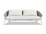 Rowan 63.5" Rope Barrel Back Patio Conversation Loveseat Sofa, Optic White Acrylic B2719P245981