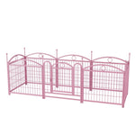 ZUN Dog Playpen Indoor 24 inch 8 Panels Metal Dog Pen Pet Dog Fence Outdoor Exercise Pen with Doors, W368P233998